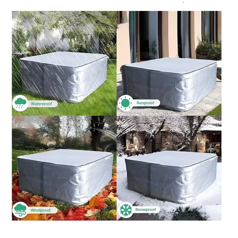 Uceder Silver‎ Outdoor Spa Cover Waterproof Sunproof Hot Tub Square 110